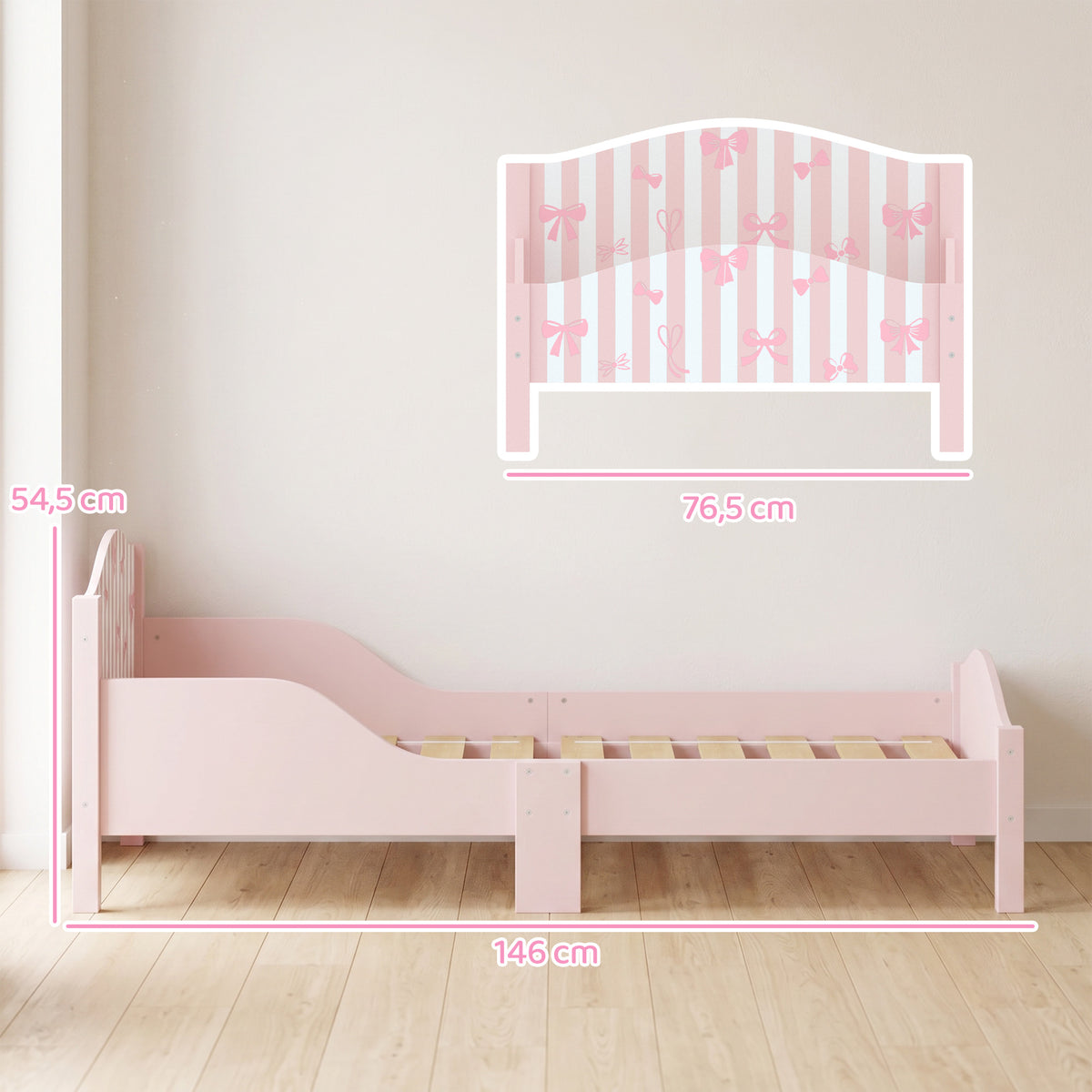Letto Montessori a Fiocco Rosa per Bambini