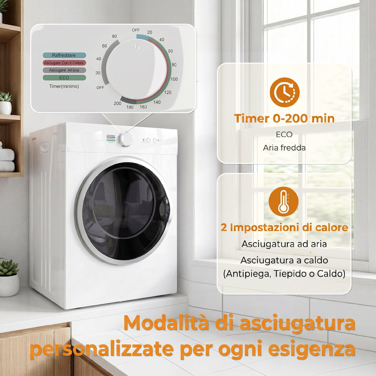 Mini Asciugatrice Portatile 4,8 kg 1020 W