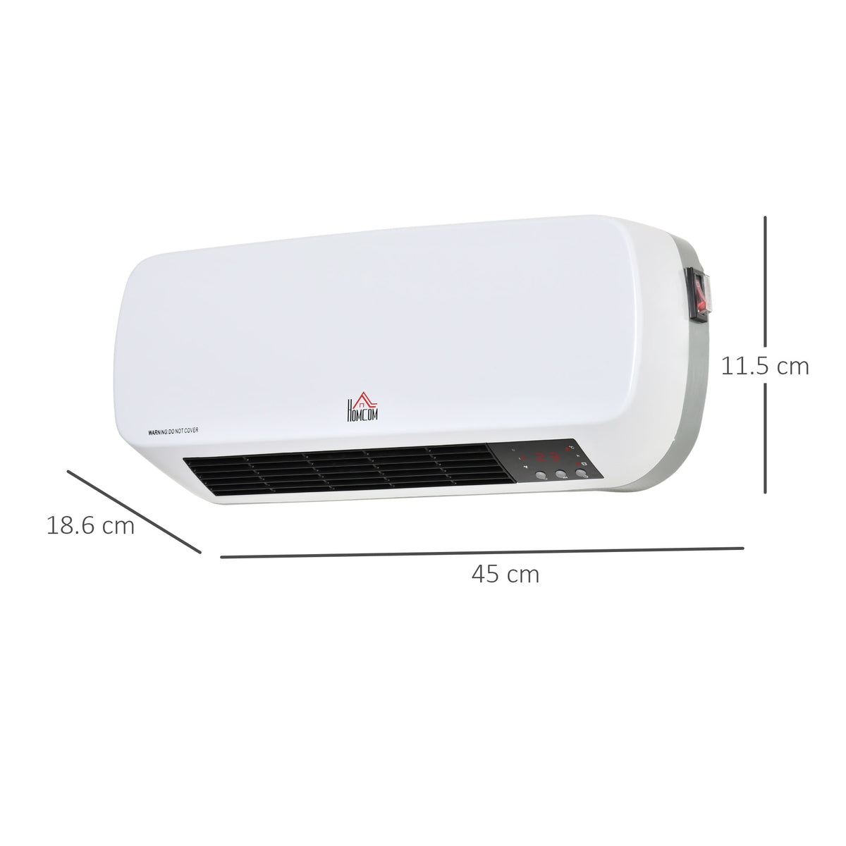 Stufa Elettrica da Parete con Telecomando e Timer