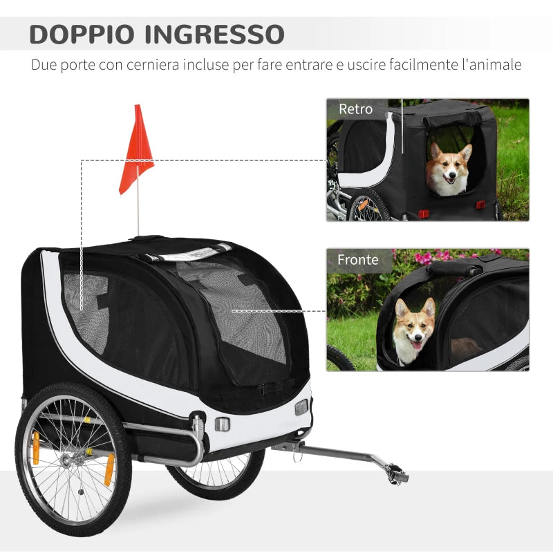 Carrellino Rimorchio per Animali da Bicicletta