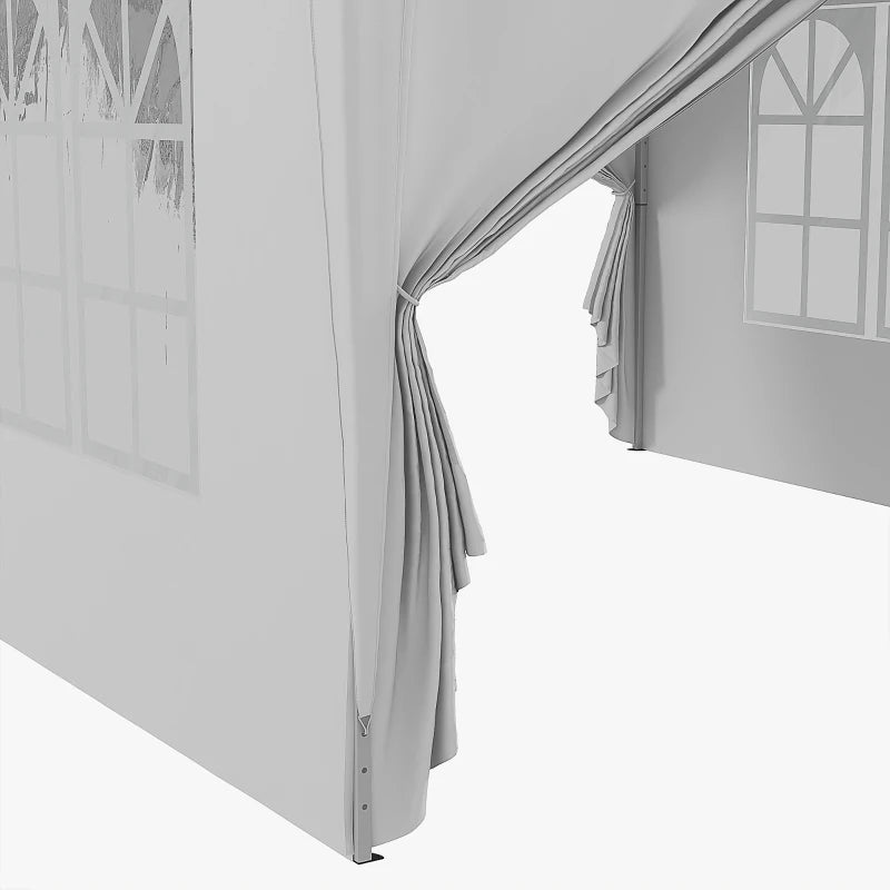 Gazebo Pieghevole Impermeabile 3x3 m con 4 Pannelli Laterali Bianco