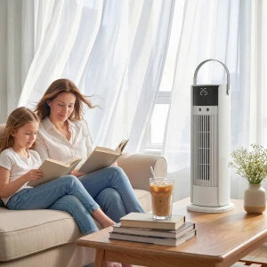 Ventilatore da Tavolo a Colonna con Nebulizzatore, Illuminazione RGB e 3 Velocità