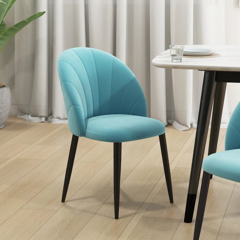 Set di 2 Sedie Imbottite Stile Nordico in Tessuto Effetto Lino