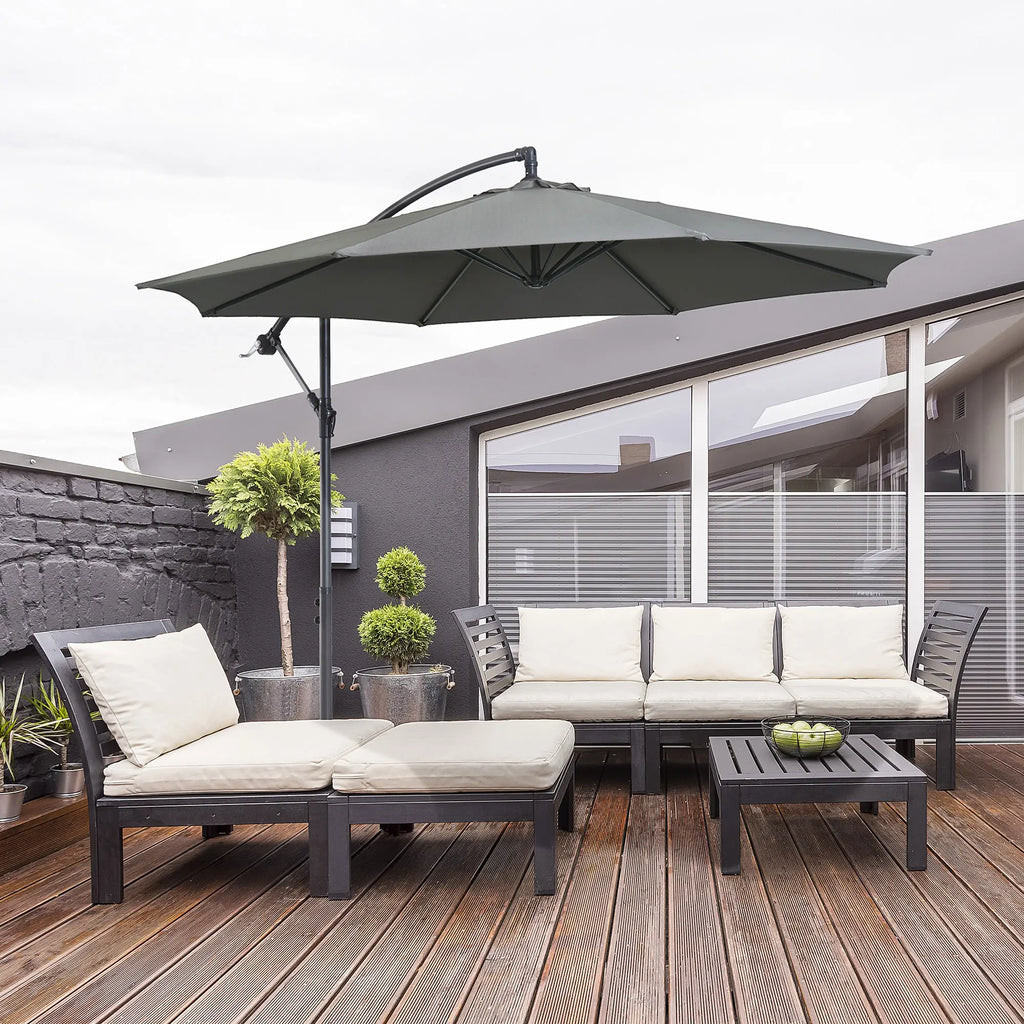 Ombrellone da Giardino 300 x 250 cm con Struttura in Acciaio e Telo Impermeabile Anti UV