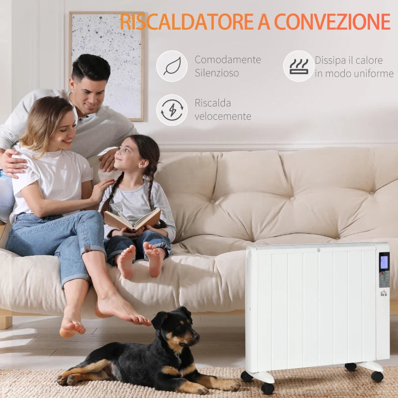Stufetta Elettrica 2000W con Timer per Stanze fino a 15 m²
