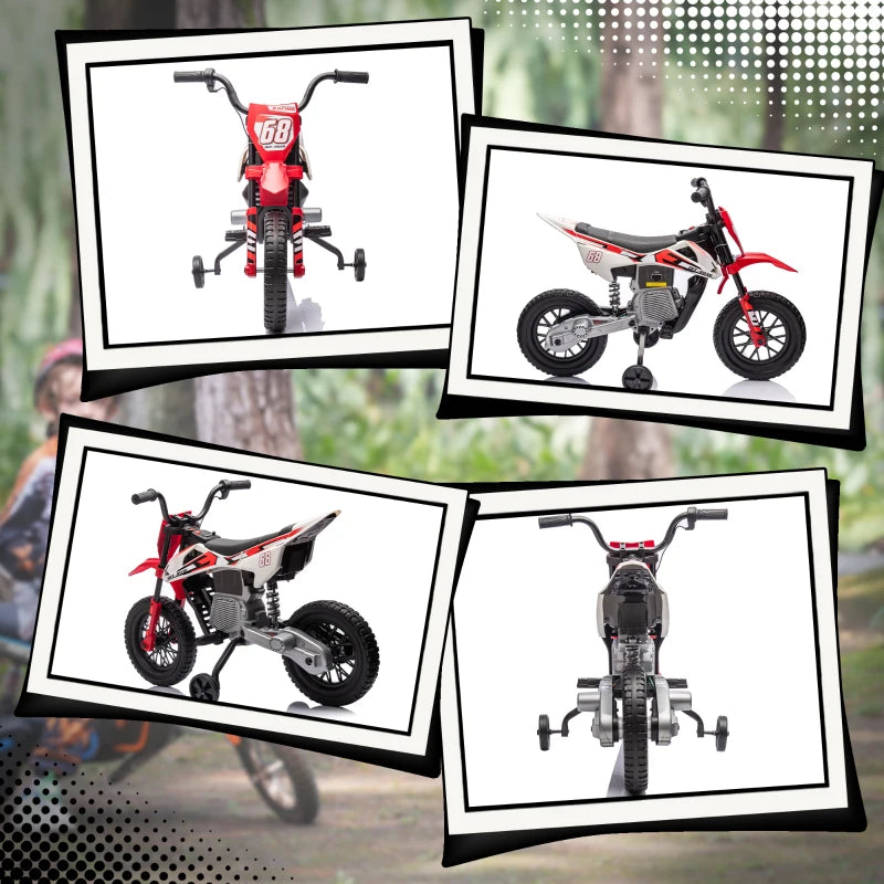 Moto Elettrica per Bambini con Rotelle e Indicatore