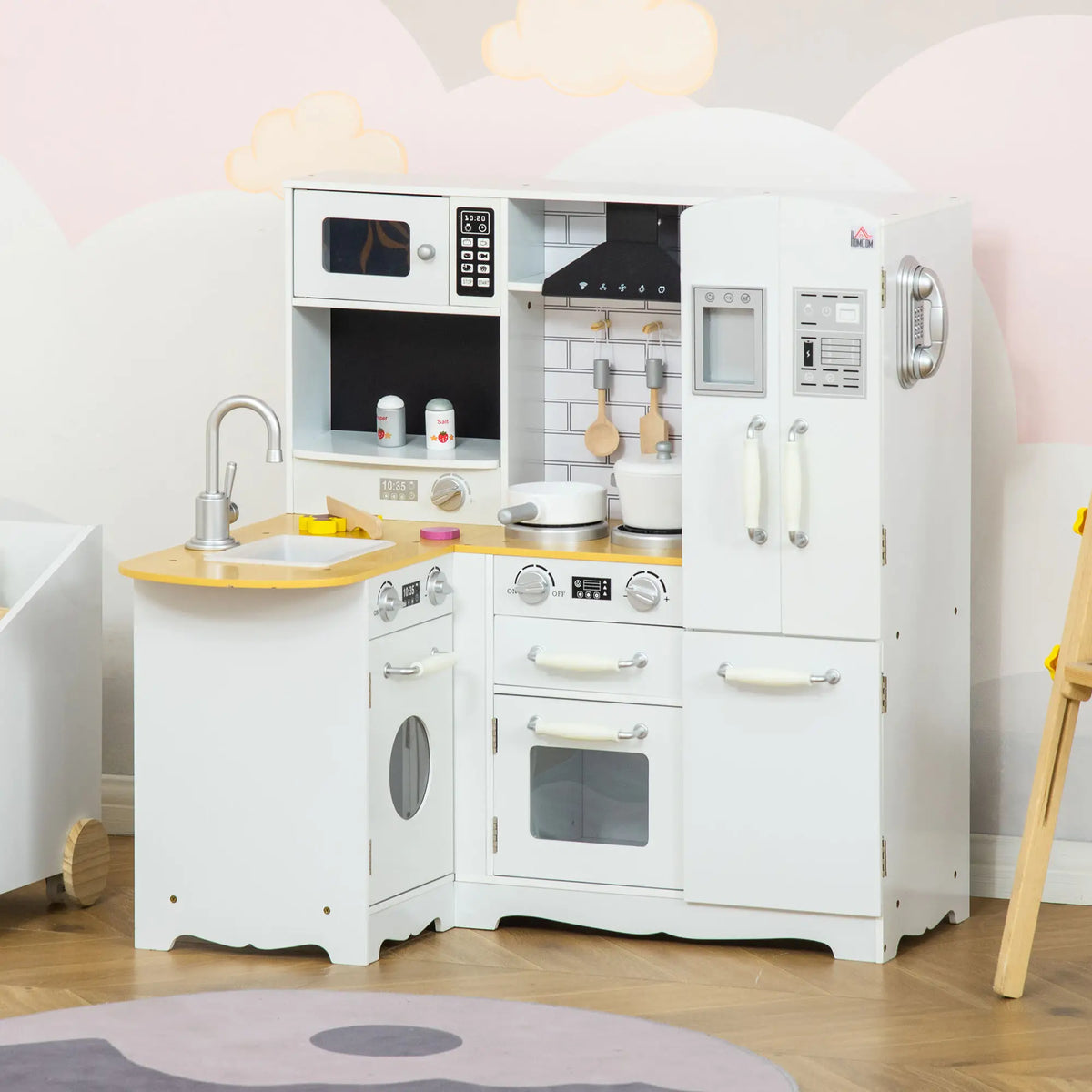 Cucina Giocattolo in Legno per Bambini con 14 Accessori
