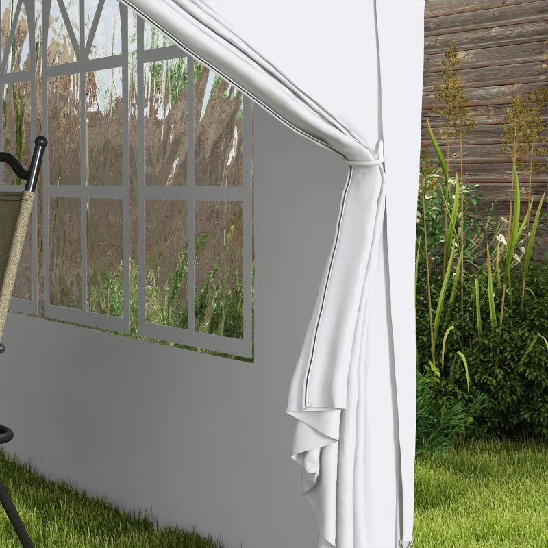 Gazebo Pieghevole Impermeabile 3x3 m con 4 Pannelli Laterali Bianco