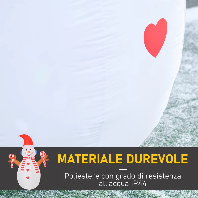 Pupazzo di Neve Gonfiabile 240 cm con Luci LED