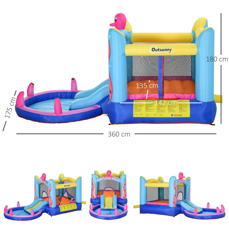 Castello Gonfiabile per Bambini con Scivolo e Piscina