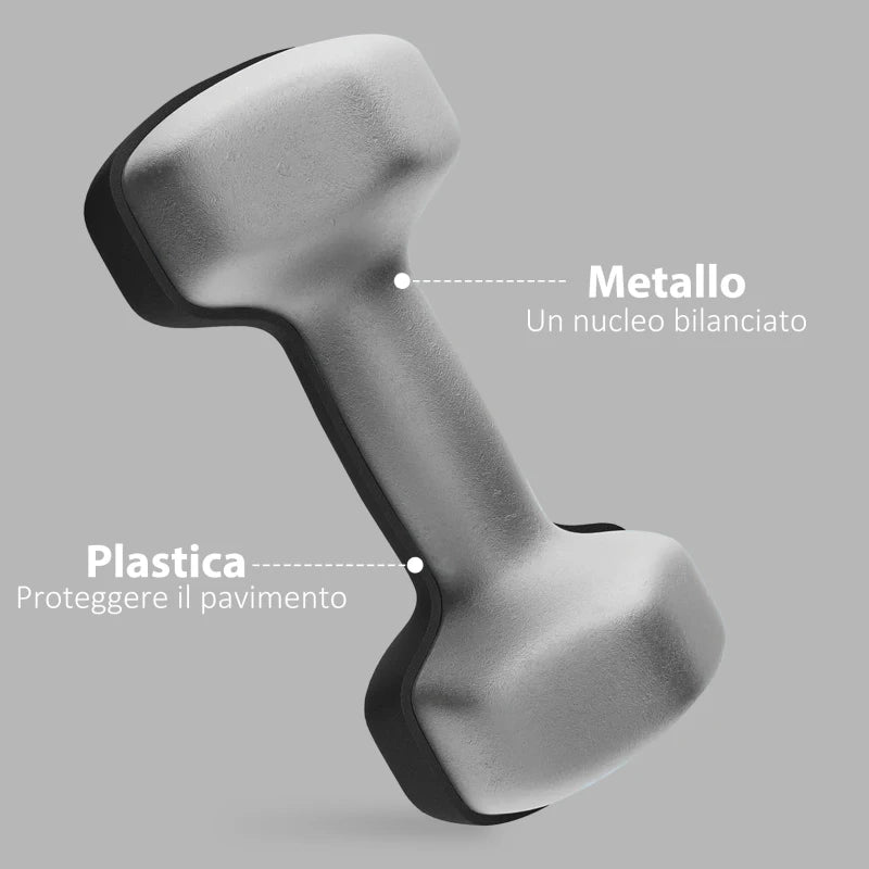 Set 2 Manubri Esagonali da 5 kg con Impugnatura Antiscivolo