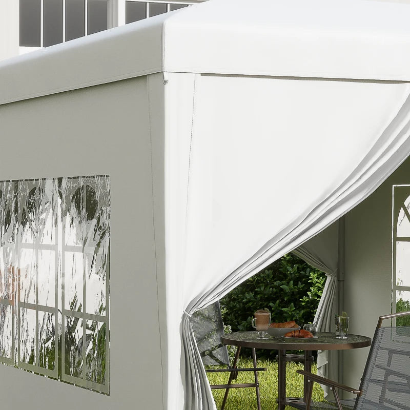 Gazebo Pieghevole Impermeabile 3x3 m con 4 Pannelli Laterali Bianco