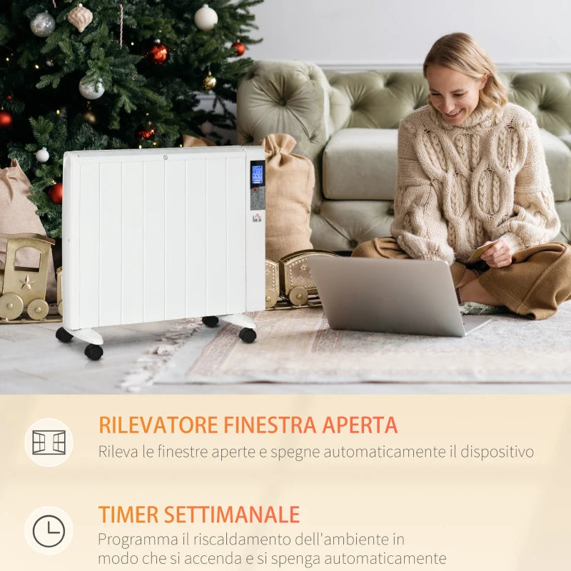 Stufetta Elettrica 2000W con Timer per Stanze fino a 15 m²