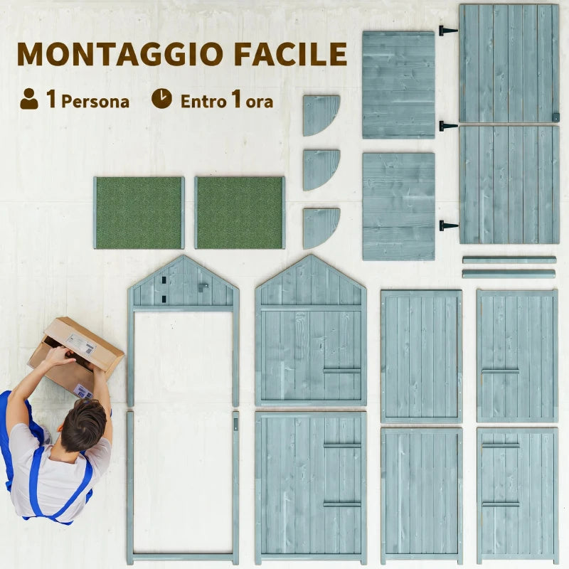 Casetta da Giardino in Legno per Attrezzi con 3 Ripiani