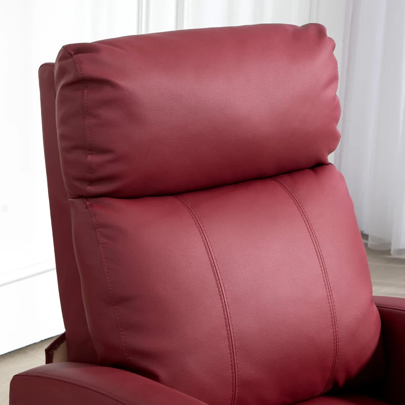 Poltrona Relax Massaggiante Reclinabile con 8 Programmi e Telecomando Rossa
