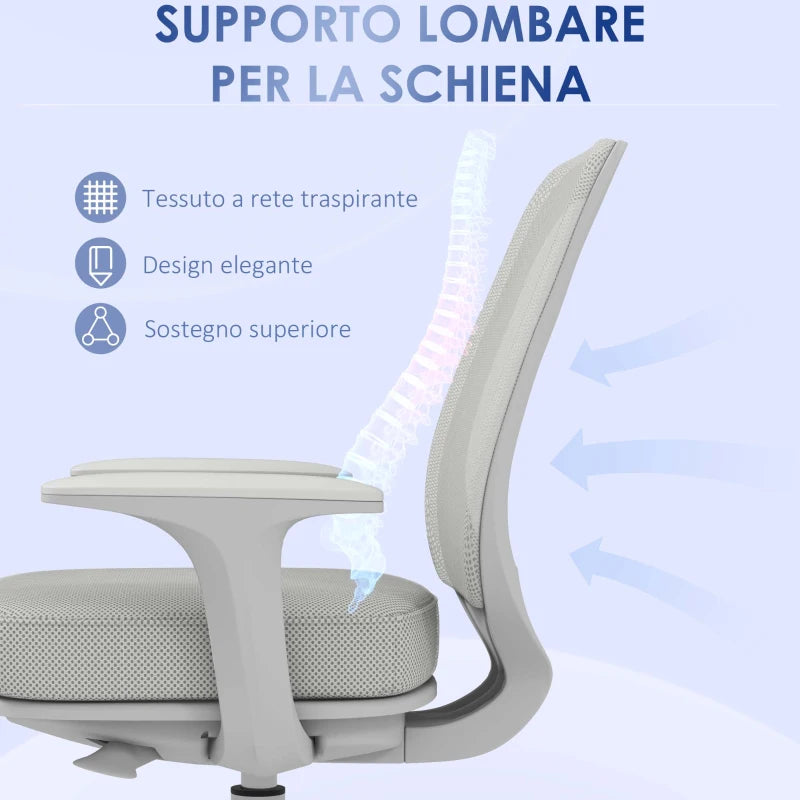 Sedia da Ufficio Ergonomica Reclinabile con Rotelle