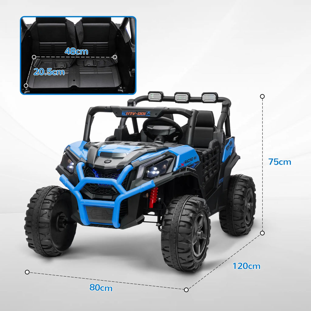 Auto Elettrica 24V Due Posti per Bambini con Telecomando, Doppio Motore, Sospensioni e Luci LED