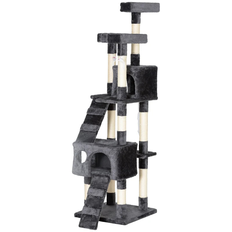 Albero Tiragraffi per Gatti in Peluche e Sisal 170 cm