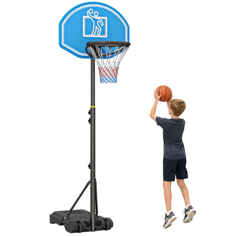 Canestro da Basket con Altezza Regolabile da 195 a 245 cm e Base con Ruote