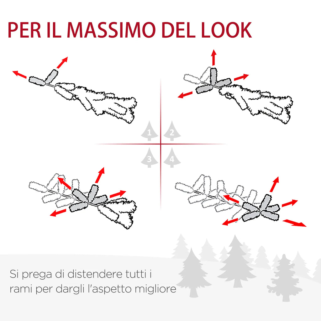Set Decorazioni Natalizie 4 Pezzi con Alberelli e Ghirlande