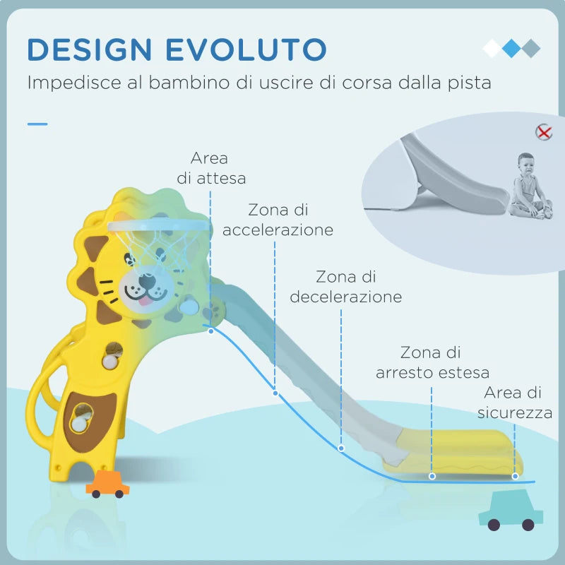 Scivolo per Bambini 18-36 Mesi con Canestro