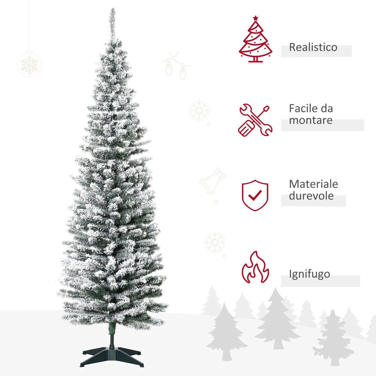 Albero di Natale Artificiale Innevato 180 cm