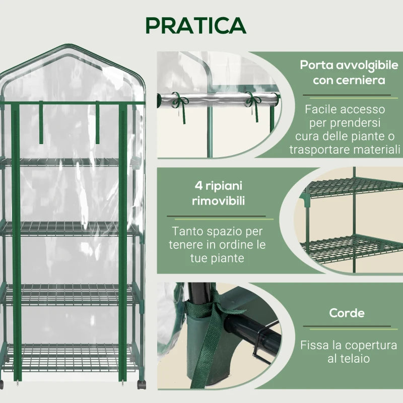 Serra Verticale per Piante con 4 Ripiani