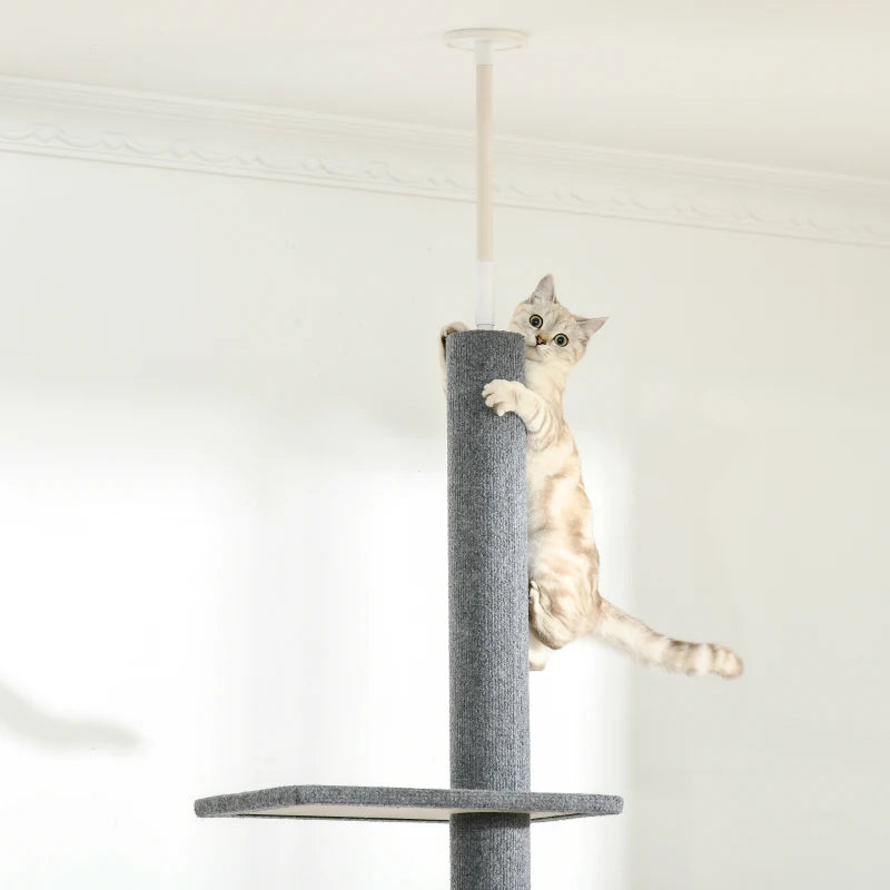 Albero Tiragraffi per Gatti a 4 Livelli con Altezza Regolabile