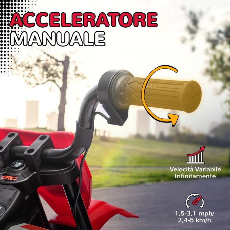 Moto Elettrica per Bambini con Rotelle e Indicatore