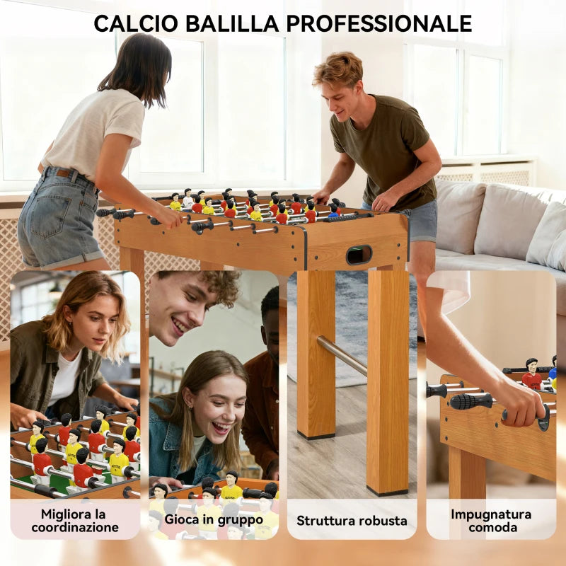 Calcio Balilla Professionale in MDF con 2 Palline