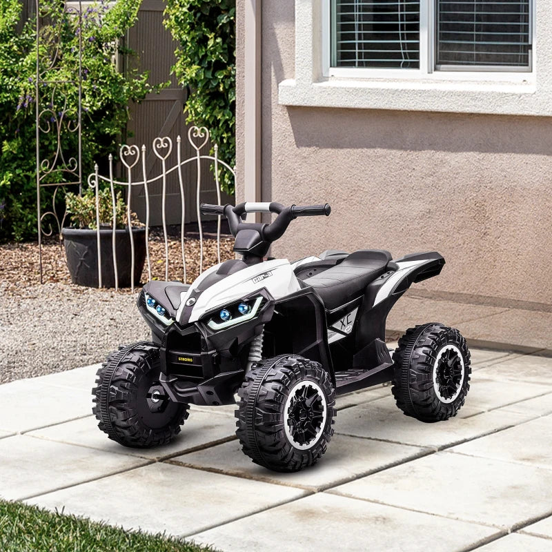 Quad Elettrico 12V per Bambini 3-5 Anni con Sospensioni e Fari LED Bianco