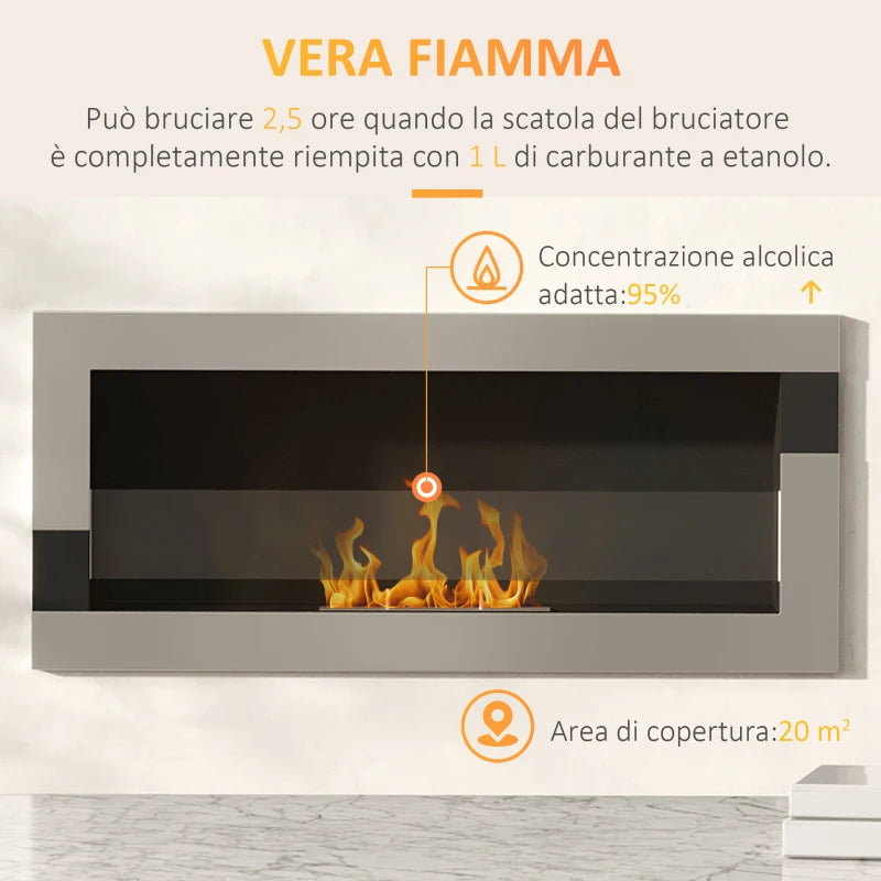 Camino a Bioetanolo in Acciaio Inox con Serbatoio da 1,5 L e Copertura