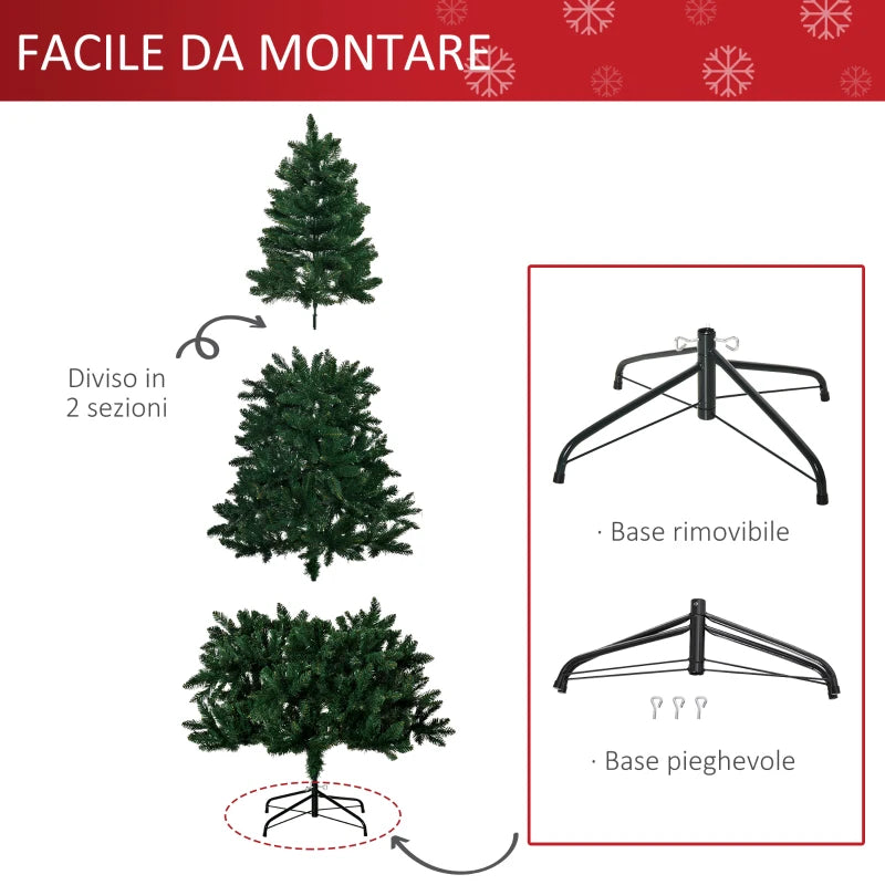 Albero di Natale Artificiale Pieghevole 210 cm