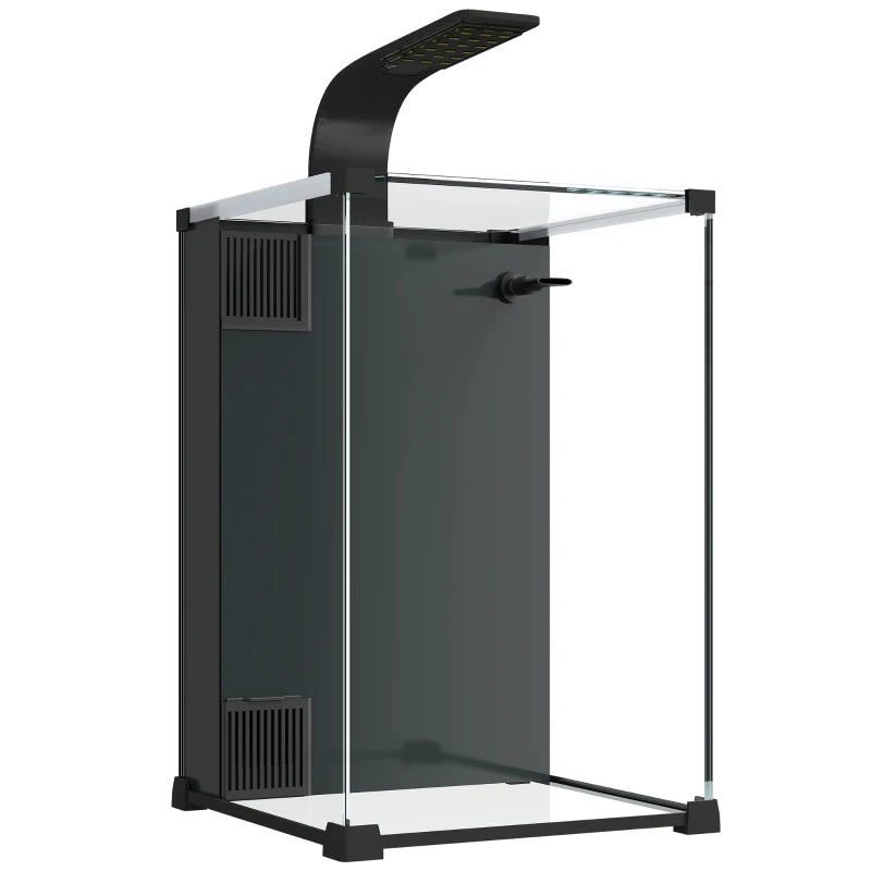 Nano Acquario in Vetro Temperato 36 L con Filtro Integrato, Pompa e Luce LED