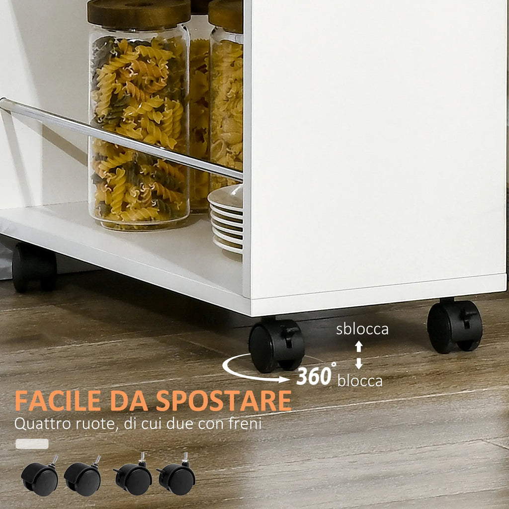 Carrello da Cucina con Cassetto e 2 Ripiani