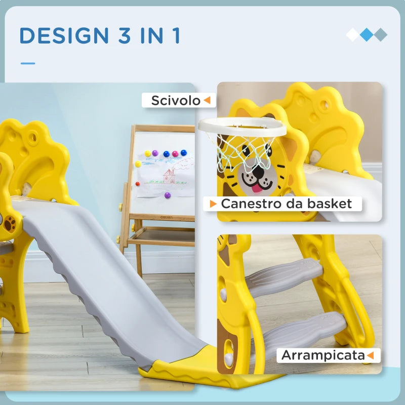 Scivolo per Bambini 18-36 Mesi con Canestro