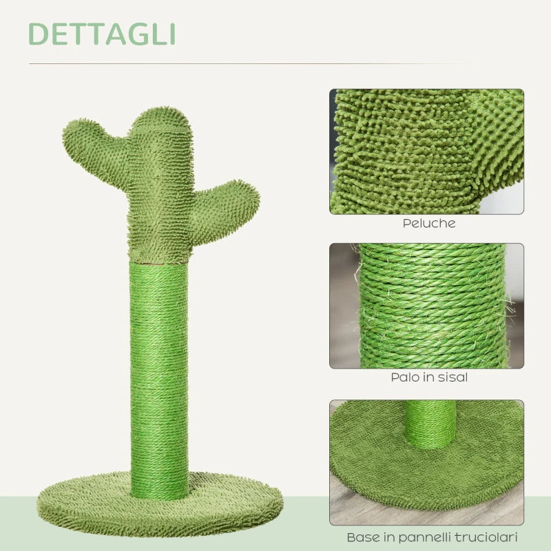 Albero Tiragraffi per Gatti a Cactus in Sisal 65 cm