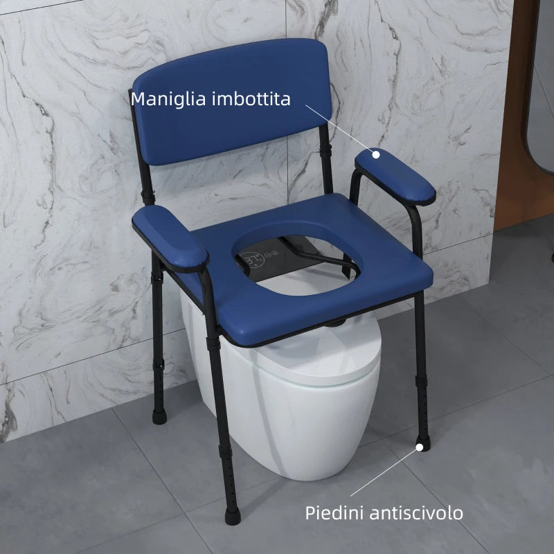 Sedia Comoda 5 in 1 per Anziani con Secchio Rimovibile