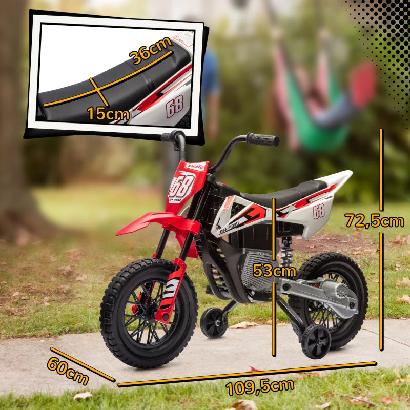 Moto Elettrica per Bambini con Rotelle e Indicatore