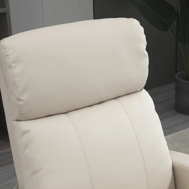 Poltrona Relax Massaggiante Reclinabile con 8 Modalità di Massaggio Color Crema