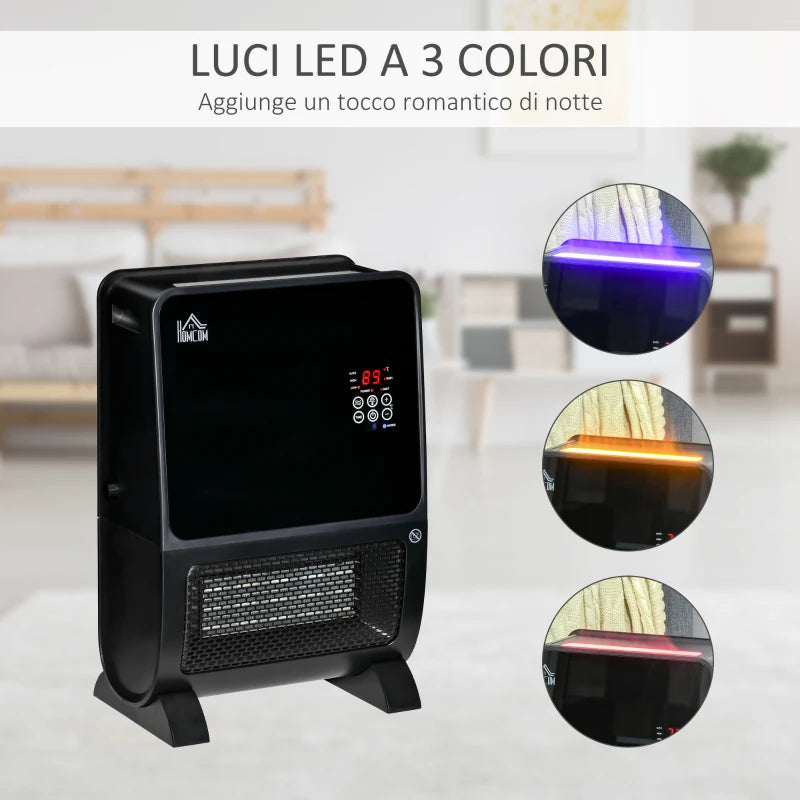 Stufa Elettrica 2 in 1 con Umidificatore e Luce LED