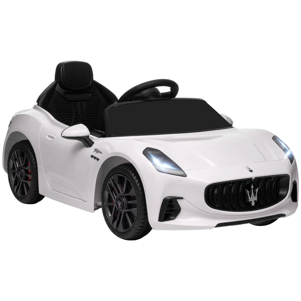 Auto Elettrica per Bambini Maserati GranTurismo Folgore 12V con Telecomando, Luci LED e Musica – Bianca