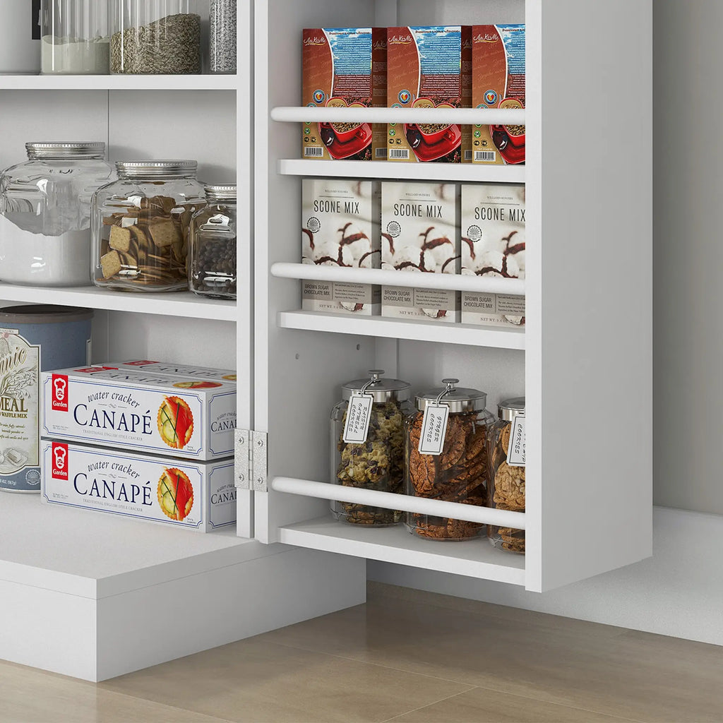 Armadio da Cucina con 7 Ripiani Organizzatori a Livelli Regolabili 60 x 30 x 104 cm