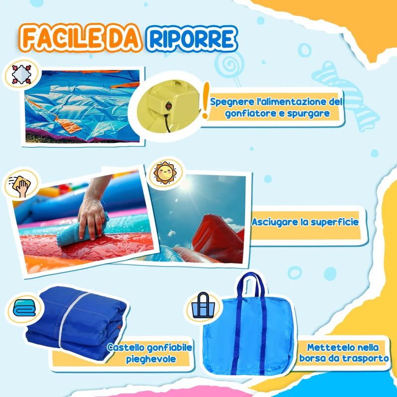 Castello Gonfiabile per Bambini con Scivolo e Piscina