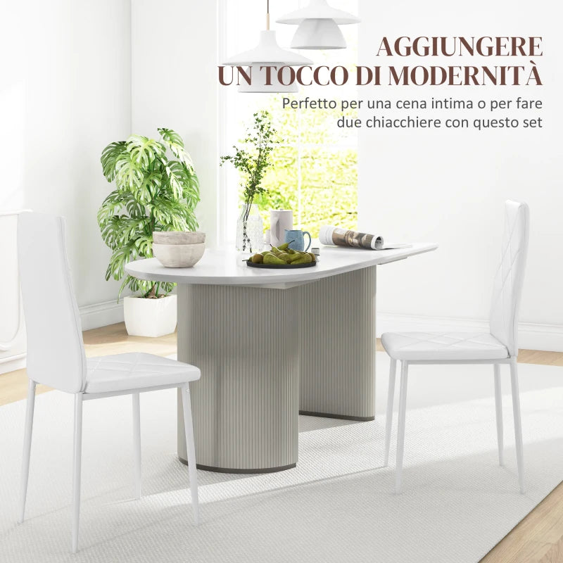 Set 2 Sedie da Pranzo Moderne in Ecopelle