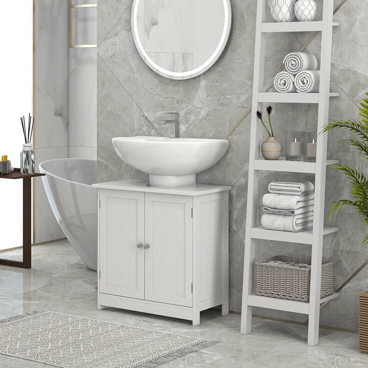 Mobile Sottolavabo Bianco con 2 Ante 60x30x60 cm