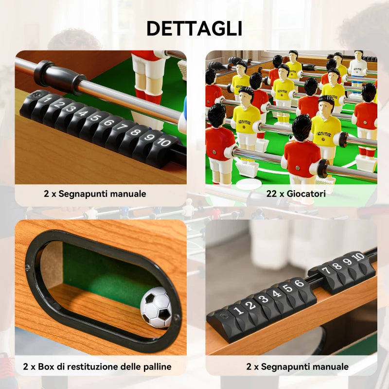 Calcio Balilla Professionale in MDF con 2 Palline