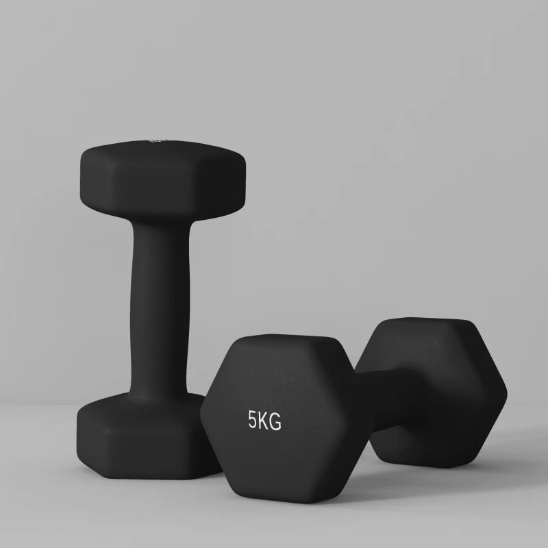 Set 2 Manubri Esagonali da 5 kg con Impugnatura Antiscivolo