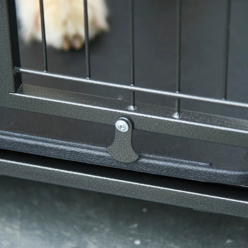 Kennel per Cani Pieghevole con Ruote e Fondo Rimovibile
