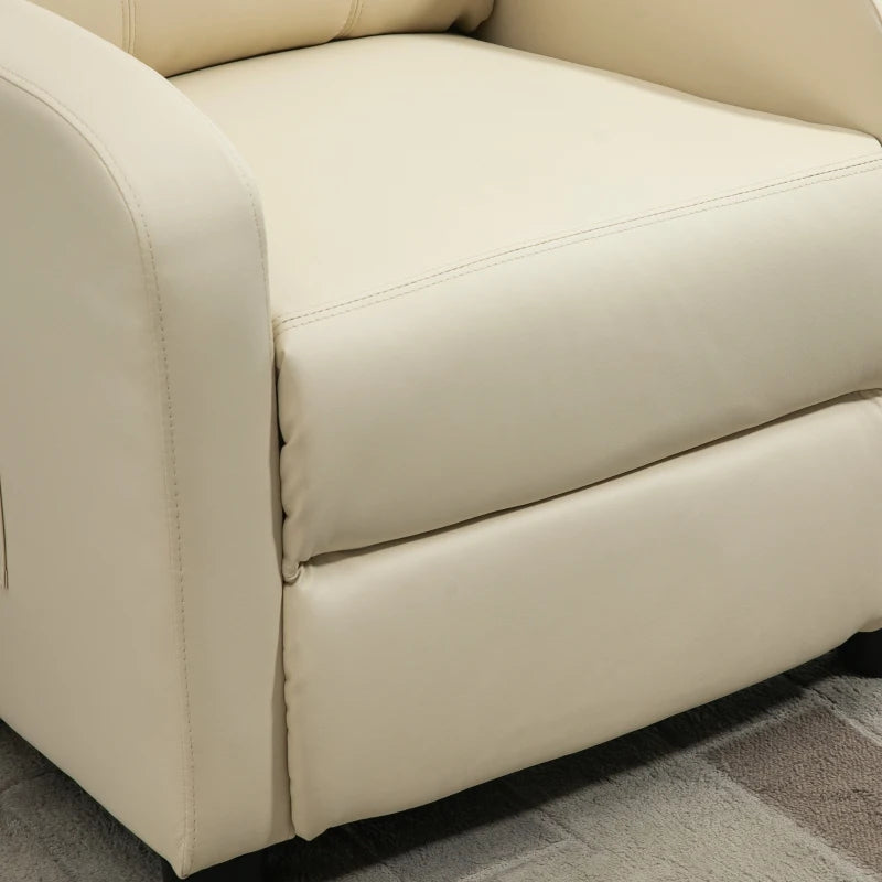 Poltrona Relax Massaggiante Reclinabile con 8 Modalità di Massaggio Color Crema